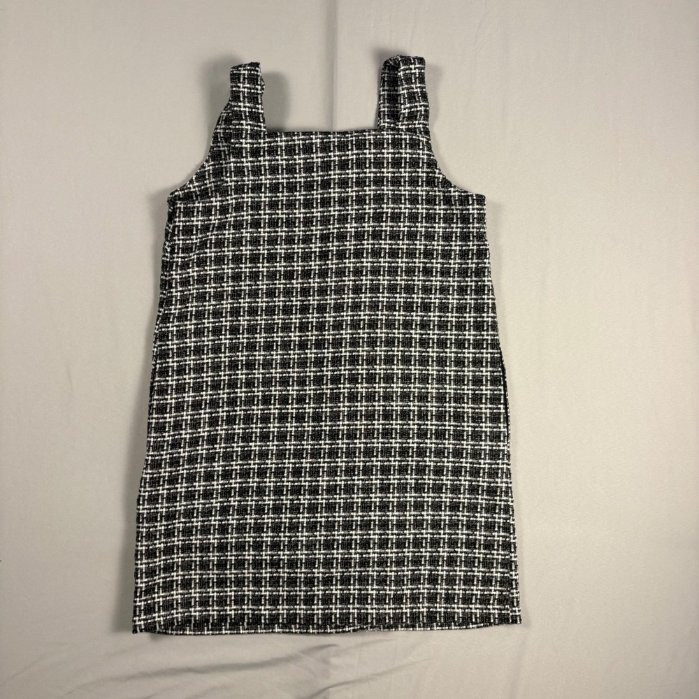 Loft Size 6 Mini Shift Dress Faux Button 90s Y2K Plaid Sleeveless - Picture 11 of 12